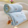 Washed Crinkled Gauze Summer Quilt - Skin-Friendly Cool Blanket for Air Conditioning