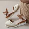 Women Closed Toe Wedge Sandals Women 2025  Summer Buckle Strap Gladiator Shoes Woman Fashion Espadrilles Platform Sandalias