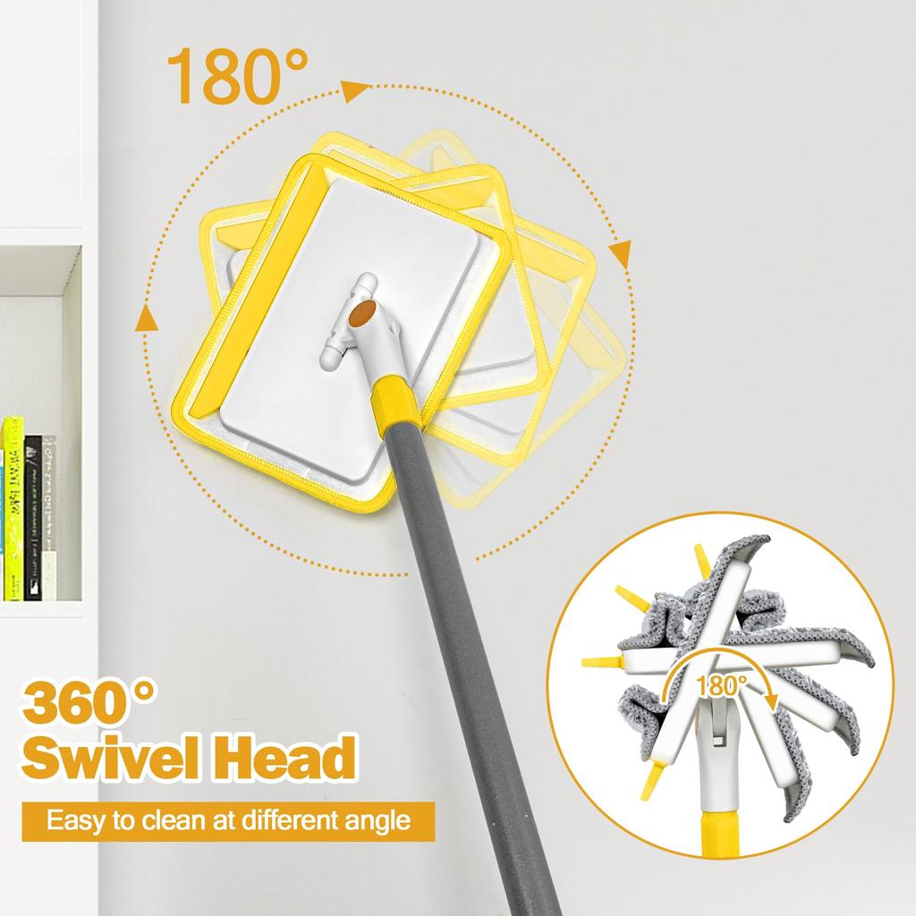 JEHONN Bath Cleaning Adjustable Length 112cm Floor Mop Brush for Cleaning and Terraces and Brush, - 142cm, 4-in-1 Bathrooms, Bathtubs, Walls, Floors,