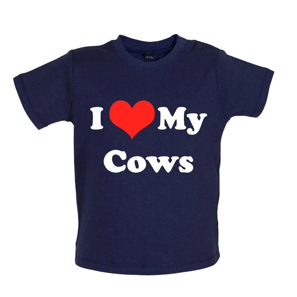 I Love My Cows - Baby T-Shirt / Babygrow - Cow Farm Farmer Animal Pet Cattle 110