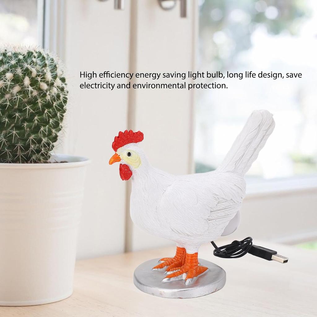 Chicken Egg Lamp, 3D Hen Laying Egg Lamp Funny Resin Lifelike Chicken Night Light Decorative Animal Table Lamp, Decoration for Home, Bedroom, Study