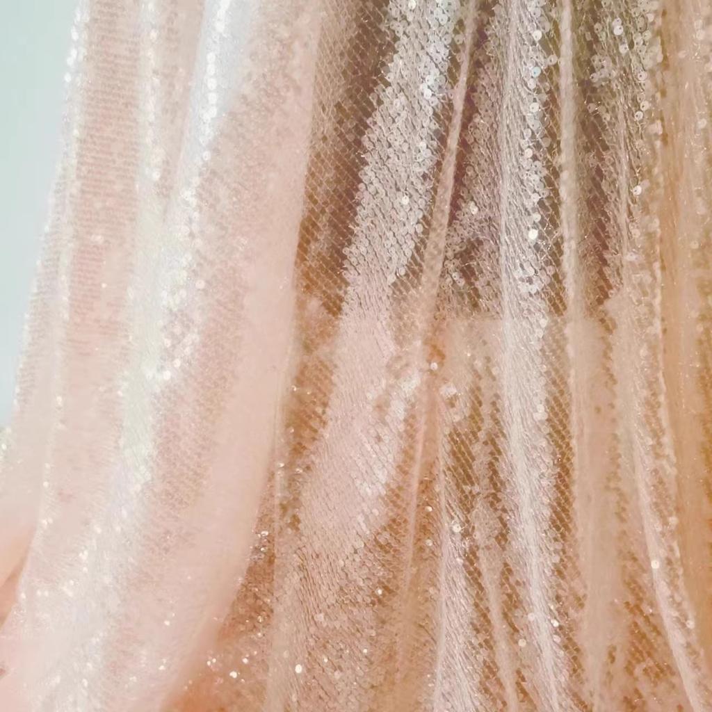 Color Heavy Industry Full Sequin Fabric Multi-color Wedding Dress Designer Clothing Fabric background Decorative Fabric