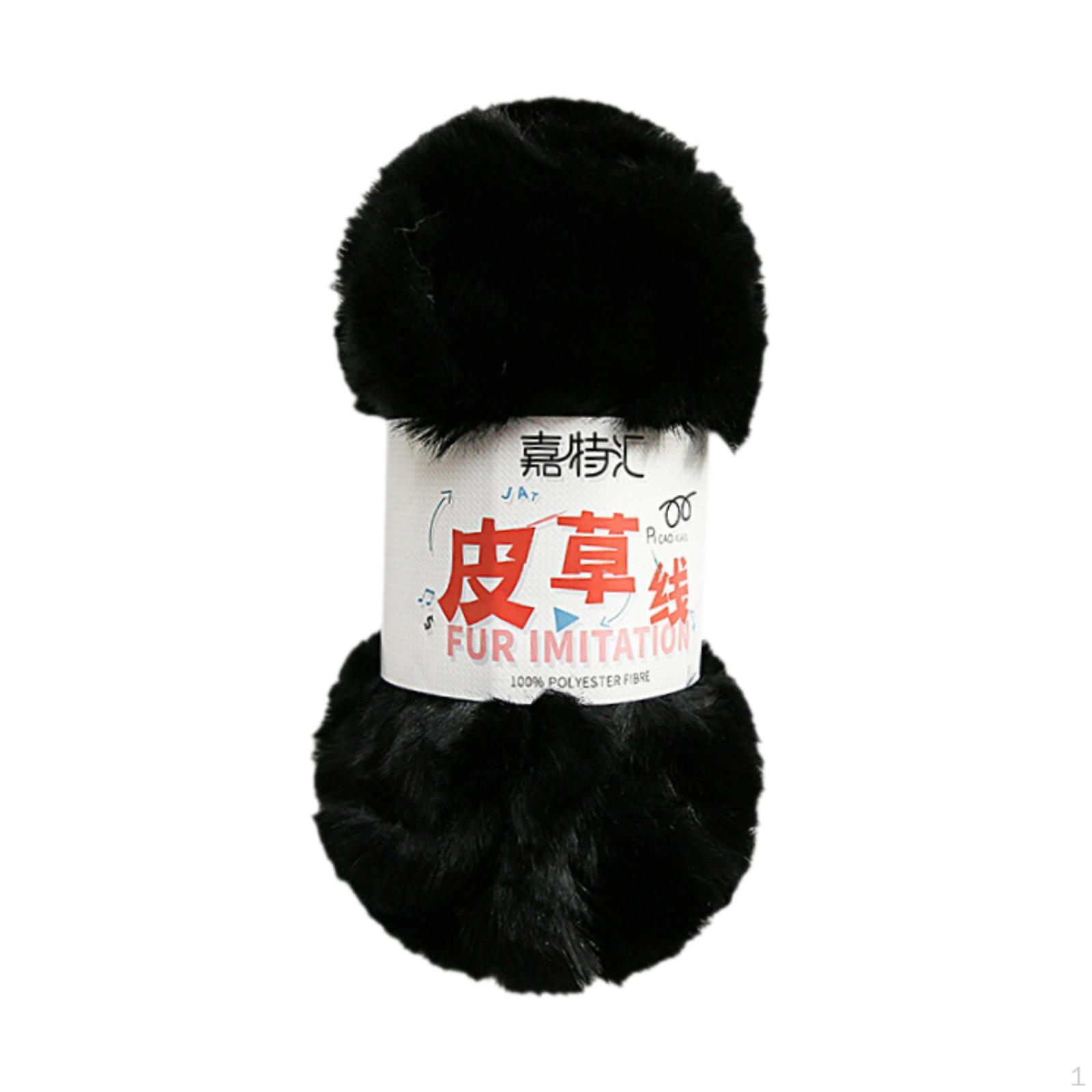 

Толстая пряжа искусственный мех креативные аксессуары утолщенный 10 м длинный супер мягкий вязальный канат чёрный