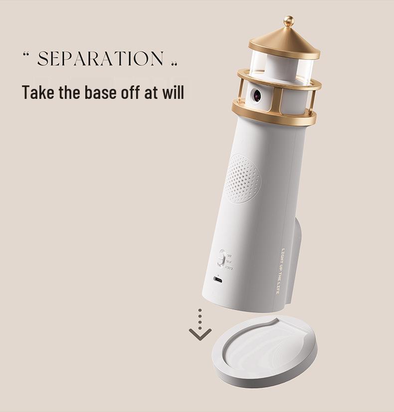 Bluetooth Atmosphere Night Light Projector: Moonlight Lighthouse Design for Kids' Birthday Gift & Creative Ornament with Body Sensing.