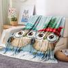 Owl Print Flannel Blanket, High Quality Comfortable for All Seasons, Home Decor, Warmth and Comfort, Perfect for Christmas Gifts