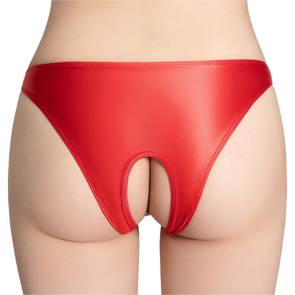 Dámské hladké kalhotky s otevřeným rozkrokem Nízký pas Kalhotky bez rozkroku Spodní prádlo