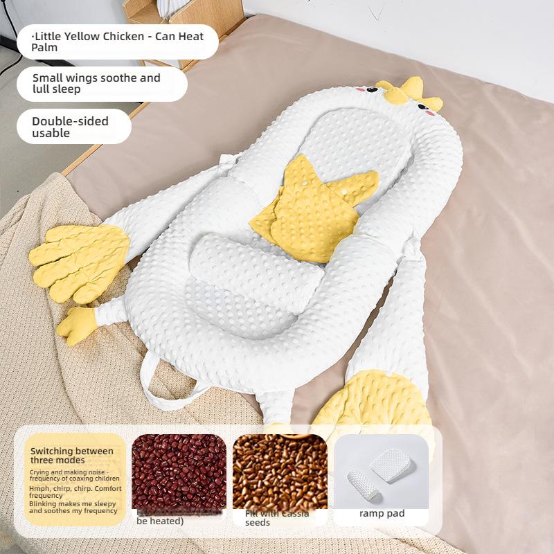 Newborns Soothing Crib with Slope Pad & Leg Rest and Toy Stand Rack for Comfort Nest Bed