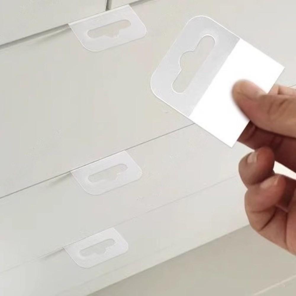 100PCS Transparent Plastic Hanging Tags Self-Adhesive Store Retail Hang Tabs Retail Display