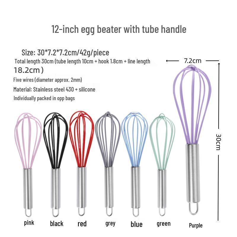 Silicone Cooking Utensil Set: Oil Brush, Scraper, Basting Brush, Ladle, Spatula, Tongs, Cream Spatula (Mini Set, One-Piece Design)