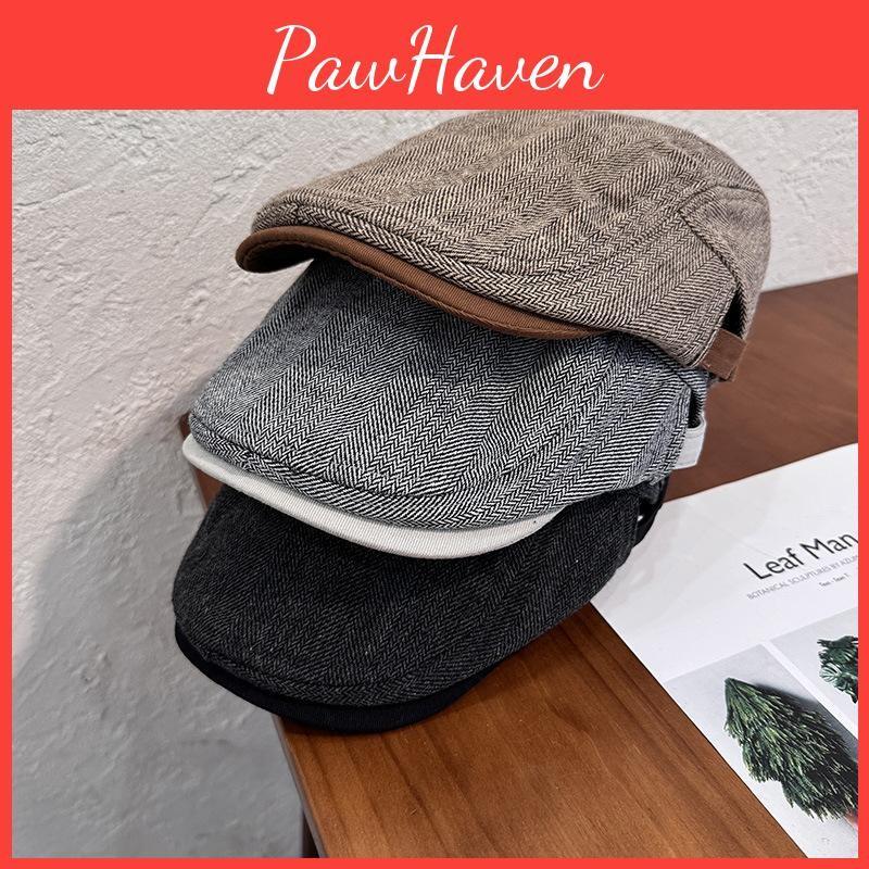 Stripes Beret Fashion Hat With Windproof Breathable Design For Winter Gifts
