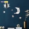 6PCS Star Moon Combination Mirror Acrylic Stereo Self Adhesive Diy Bedroom Living Room Can Be Removed Wall Stickers