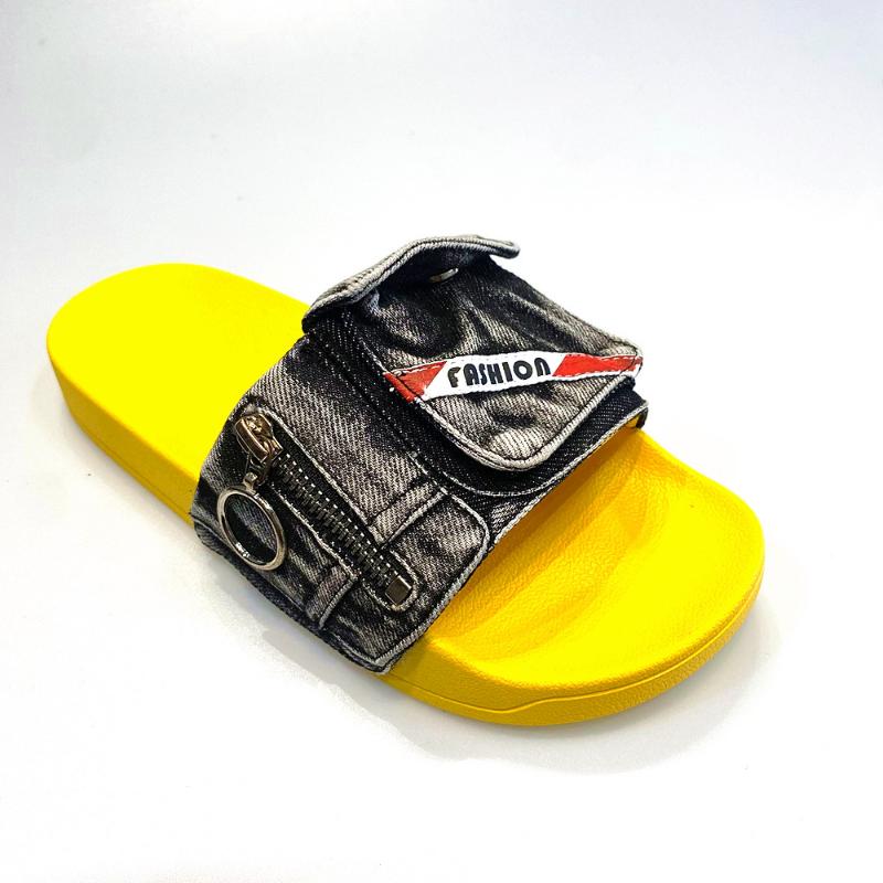 Fashion 2025 Summer New Pocket Denim Flat Slippers Comfortable Casual Size 47 48 Thick Soled Men's Women's Multi-color Outdoor Sandals