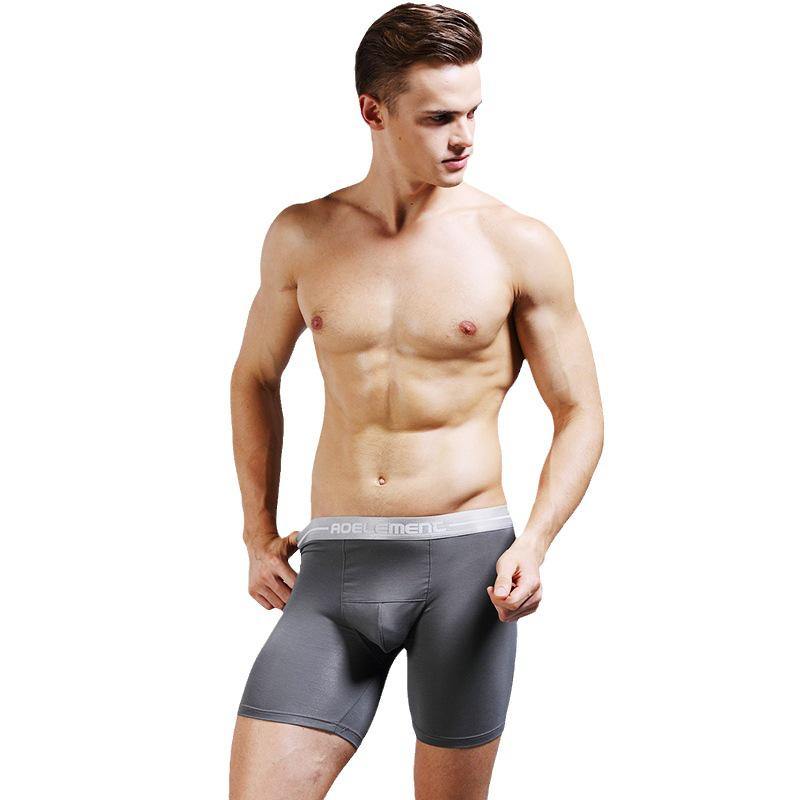 Aokuansu Men's Long Sport Boxer Briefs - Anti-Friction, Plus Size, For Running