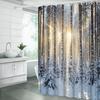 Winter Landscape Shower Curtain Nature Forest Pine Tree Snowflake Sunshine Rustic Scenery Bathroom Decor Fabric Curtain With