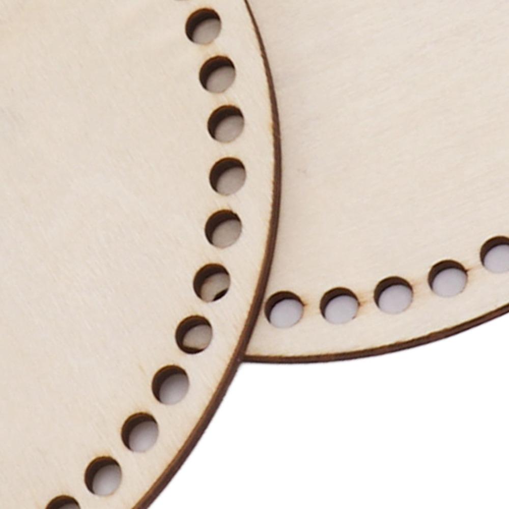 2Pcs Easy Use Wooden Wooden Base Round Durable Bag Base Knitting Tool Basket Making