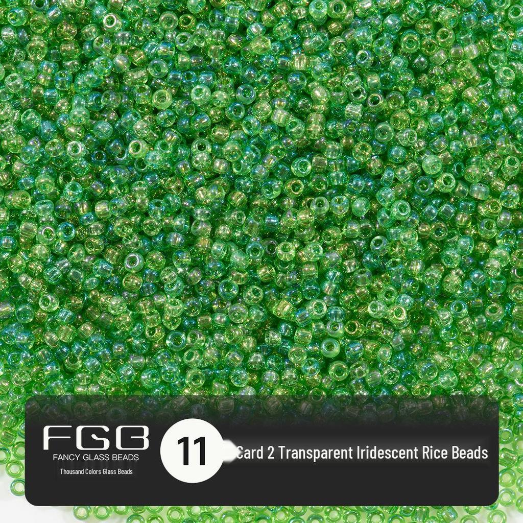 FGB Transparente Irisierende 2mm Runde Glasperlen für DIY Schmuck