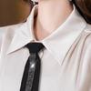 Dżetony Ozdoby Czarny Krawat dla Kobiet Mężczyzn Ucznia Elegancki Gotowy Wiązany Regulowany Krawat do Munduru Koszuli Szkolnej