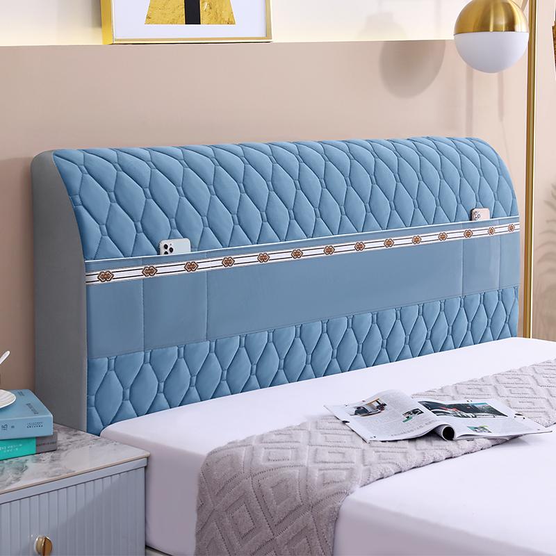 Off-white Thickened Upholstered Headboard Cover - Full Size, Simple and Soft