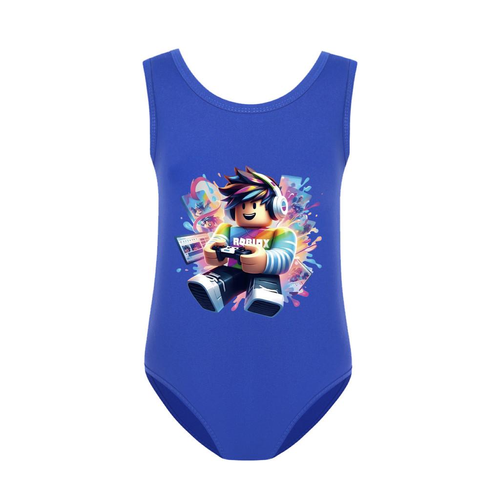 5529 Kids Girls Roblox Printed One-piece Swimsuit Swimwear