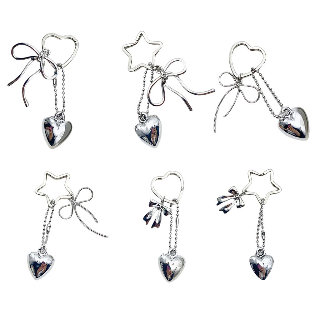 Elegant Heart Shaped Star Pendant Versatile Fashion Accessory for Women Bag Pendant Phone Charm and Keychain Keyring