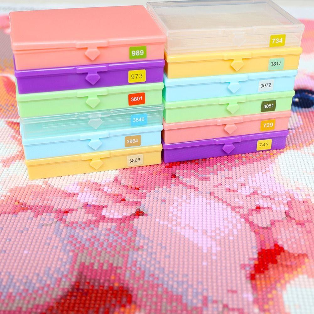 DIY Craft Flip Top Diamond Painting Tray Embroidery Beading Plates Beads Sorting Storage Tray with Stopper Plastic