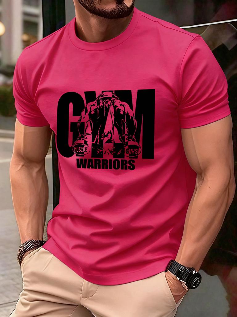 Gym Warriors Muscle Guys Printing Mens TShirt Cotton Summer Soft Tops Oversized ONeck Short Sleeve T Shirt Casual Male Clothes