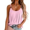 Canotta da donna senza maniche, vestibilità ampia, plissettata, con scollo rotondo, camicetta casual, fluida, per l'estate, uso quotidiano