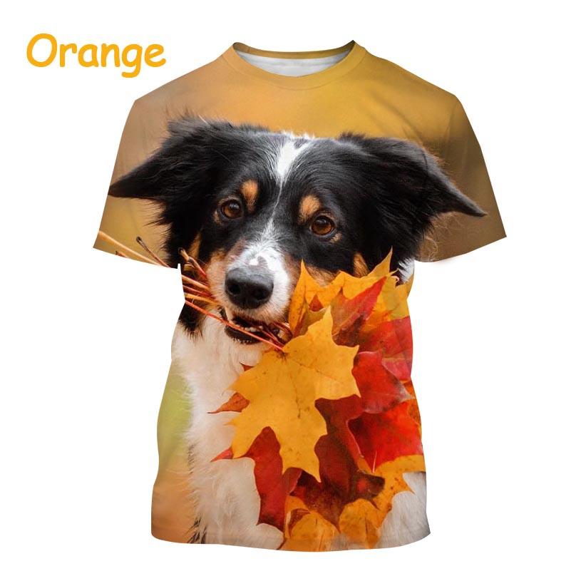 New Popular Border Collie 3D Printed T-shirt Fashion Cute Dog Unisex Animal Round Neck Casual Short Sleeve