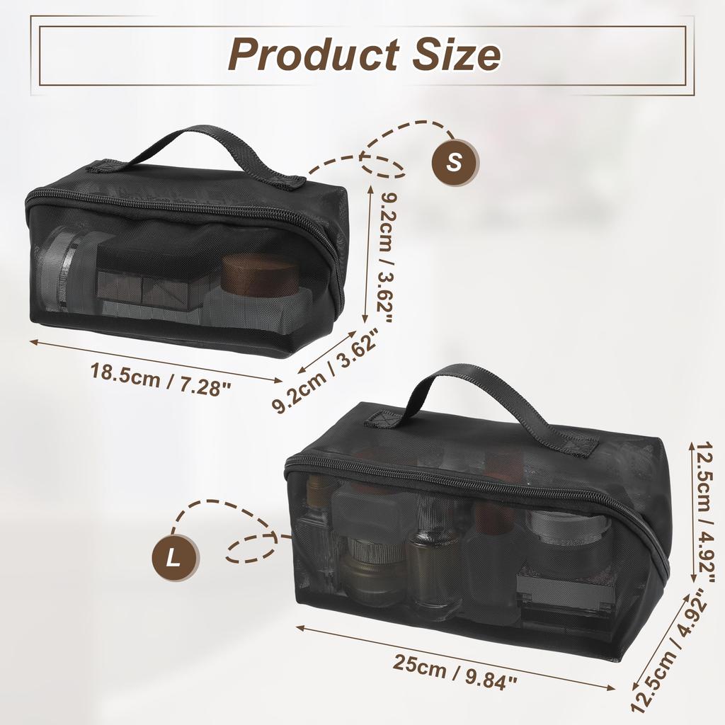 VOCOSTE Makeup Mesh Storage Large Perfect for Business Trips and Large Pouch, Pouch, Pouch, Multifunctional, Capacity, Travel, Clear,
