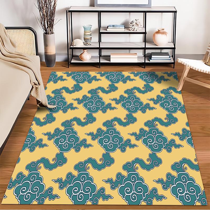 Blue Cloud Pattern Rug Non-slip rug suitable for living room and bedroom sofas