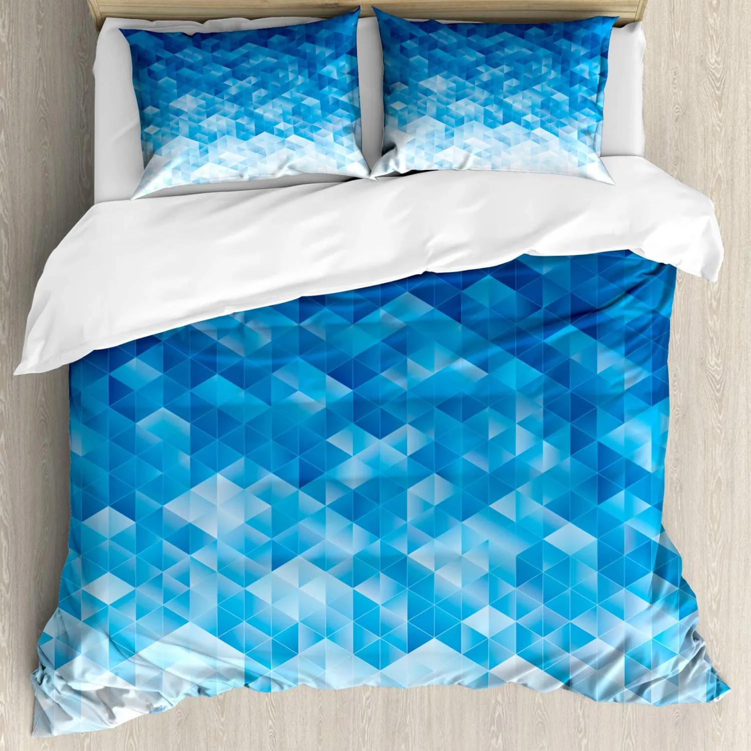 

Пододеяльник с геометрическим узором, вдохновленный испанской культурой, орнаментальная симметричная цветочная композиция, яркая палитра, двойной полиэстеровый стеганый чехол EU single(135x200cm)