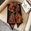 Small long thin bevel silk scarf Women's ethnic style belt Tie hair belt Tie bag ribbon tie yarn scarf Thin scarf