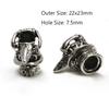 2 Stück Totenkopf Krieger Helm Abstandshalter Perlen Anhänger Haarzopf Dreadlock Bartperlen Paracord Seil Messerperlen für Armband DIY Schmuck