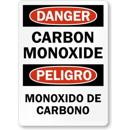Bilingual Carbon Monoxide Aluminum Weatherproof SignAluminum 20x30cm(7.8x11.8inch)