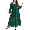 Bestseller: Orientalisches Patchwork-Blumenkleid in Übergröße, Elegantes Temperament, Frühjahrs-/Herbstmode