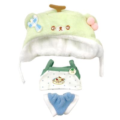 Melonen-Kostüm (Kigurumi Mütze, Oberteil & Hose Set) für 10cm Plüschtiere. Kigurumi-Accessoire für Idolfan-Aktivitäten, Puppenmaskottchen, K-Pop-Puppenkostüm. [Gebraucht]