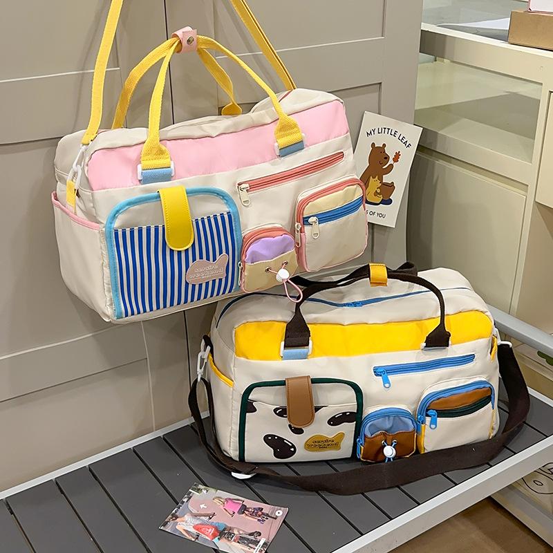 Cartoon Cute Large-capacity Commuter Bag New High-value Fashionable Girls Travel Bag Contrasting Color Portable Messenger Bag