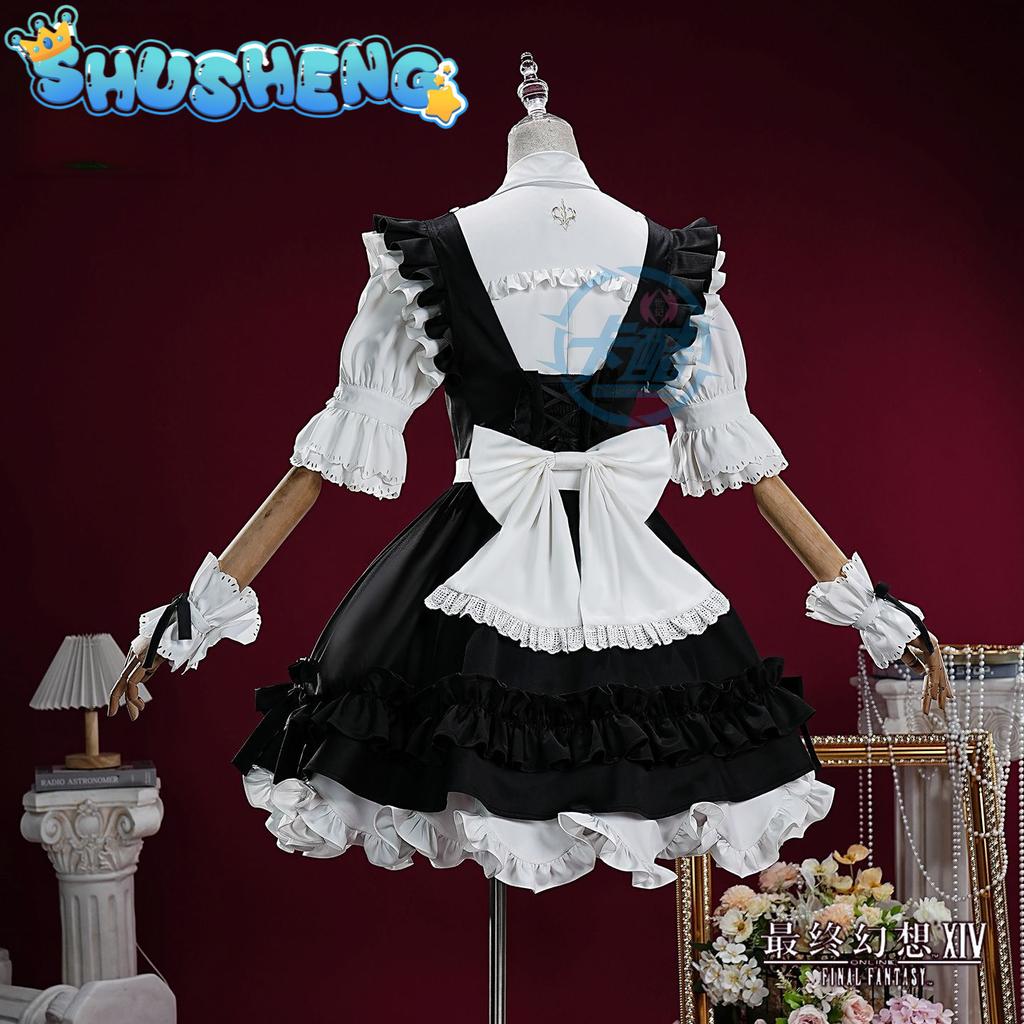 FINAL FANTASY FF1 Maid Dress Cosplay Costume Unisex Game Inspired Uniform for Convention Party