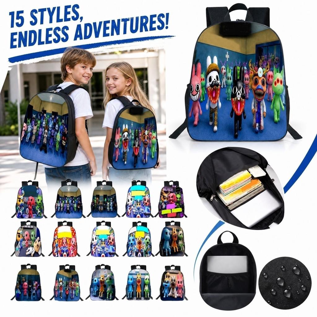 Kids Animal Backpack, Cute Veterinary Theme School Bag for Boys and Girls