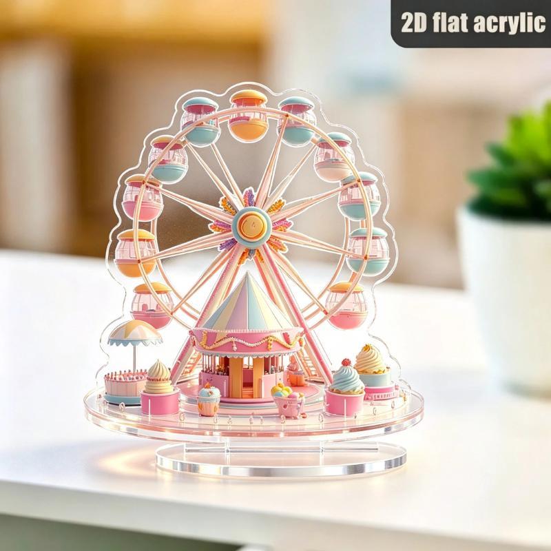 2D Acrylic Santa Claus Sled Decoration Christmas Tree Diy Ornaments Gifts Family Party Decorations Christmas Courtyard Ornaments