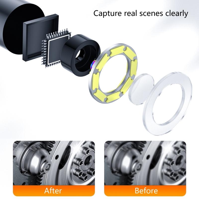 Industrial Endoscope Inspection Camera,Borescope Sewer Camera IP67 Waterproof Snake Camera with 8 LED Light