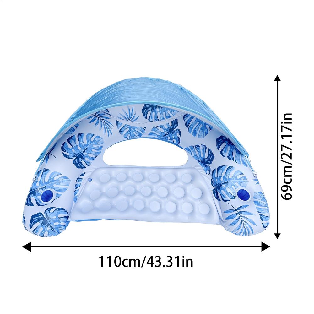 

Water Hammock with Removable Sunshade Adult SwimRing Tube Inflatable Lounge Chair Air Mattress For Adult Pool Float Water Toy синій