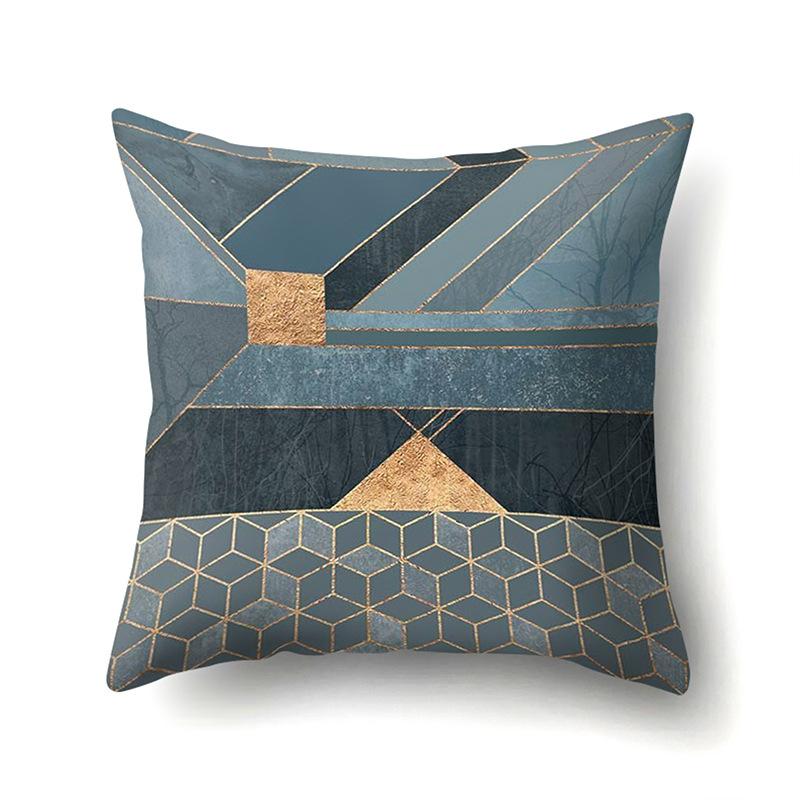 Nordic Style Ins Marble Polyester Pillowcase Car Decoration Home Printed Waist Cushion Pillowcase