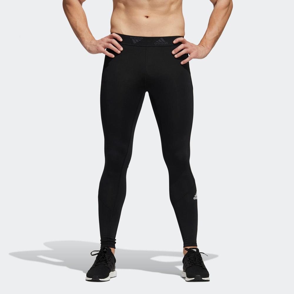 Adidas Tf Warm Lt Logo Stretch-Fit Performance Leggings Men Bottoms Black GT9518
