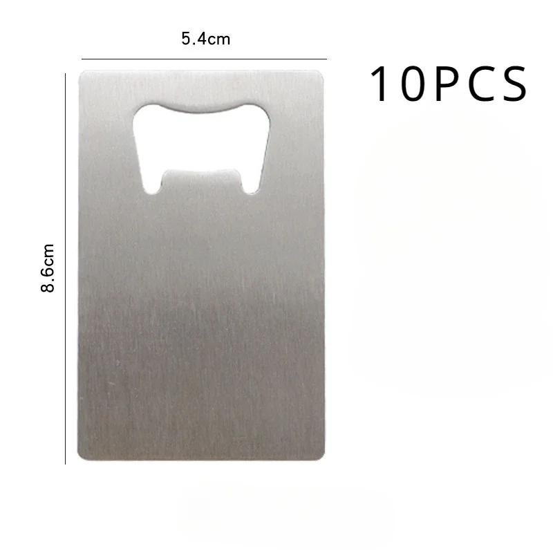 Carved Bottle Opener 1/10pcs Stainless Steel for Wallet Pocket Can Be Engraved for Restaurants Bars DIY Wedding Favor Gift