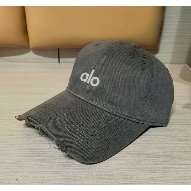 WEN-july Alo Letter Baseballpet Geborduurde Baseballpet Mannen En Vrouwen Lente En Zomer Pet Met Brede Rand Die Klein Gezicht Laat Zien Adjustable grijze kleur