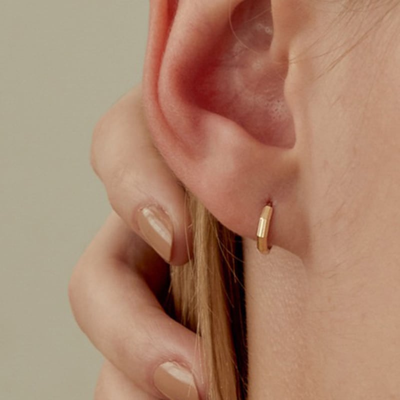 LUNNE 14k Luna Cut One-Touch Ring Earrings (14k Gold) #ER19