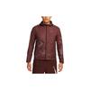 Nike Alphabet Print Zip Hoodie Jacket Men Tops Brown DQ6519-652