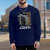 Armor Warrior Letter Print Men's Tshirts Long Sleeve Tees Round Neck Casual Pullover Men's Clothing Plus Size