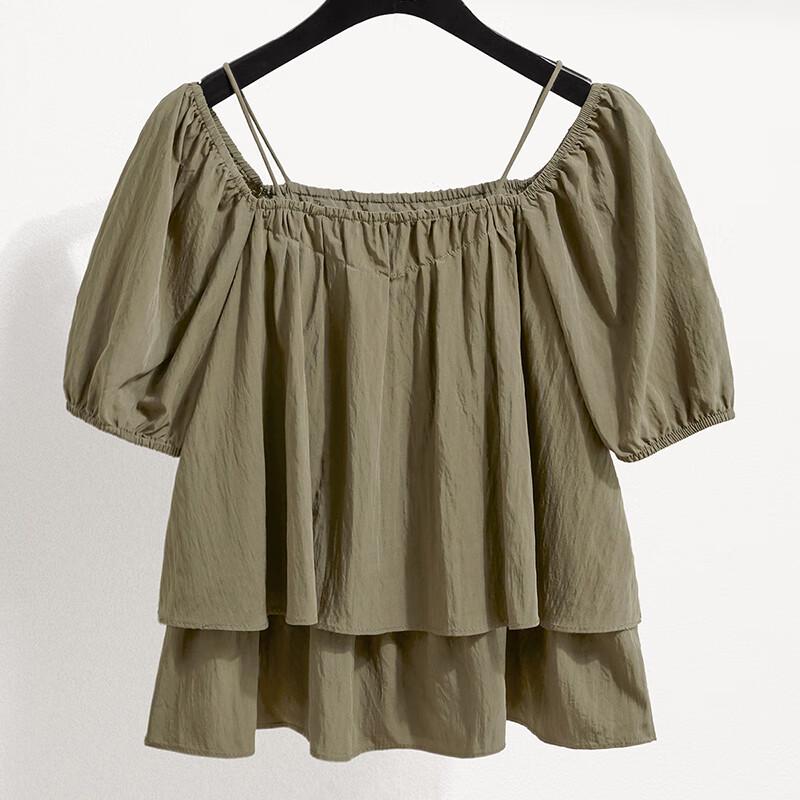 She Chi Damen Sommer-Top mit kurzen Ärmeln & Weitbeinige Hose Set